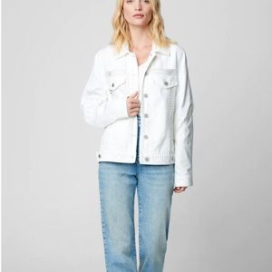 (A8) Blank NYC Infinite Toad Denim Jean Jacket, White, Size Large, NWT